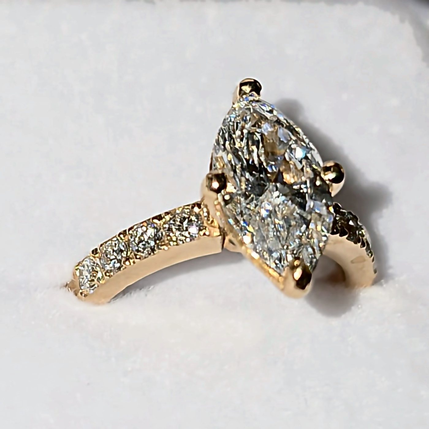 Custom marquise ring detail — designs by Jessi Taylor