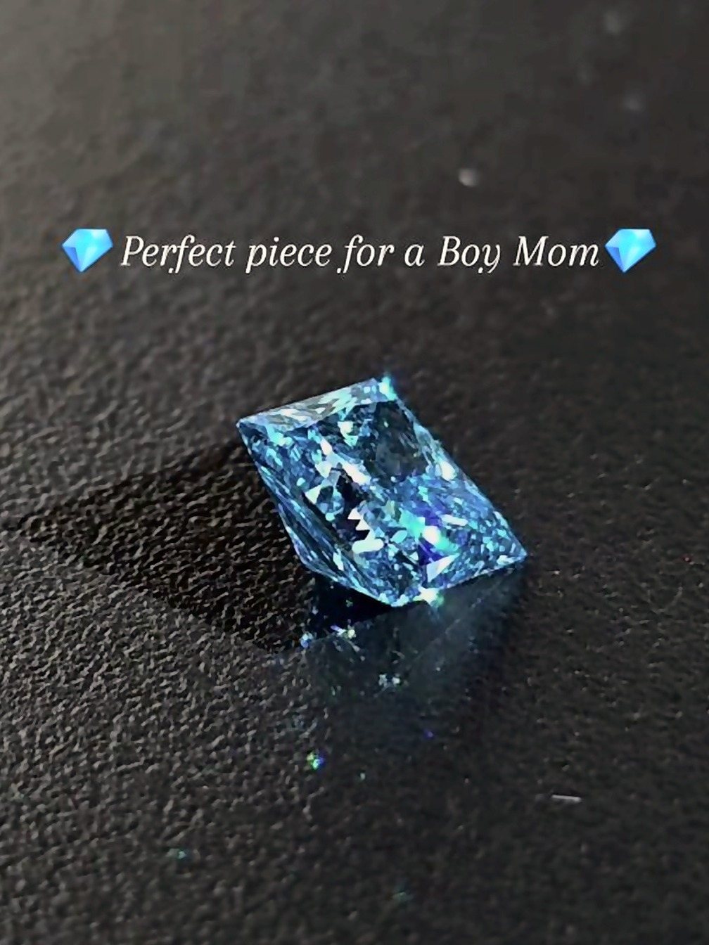Blue radiant-cut lab-grown diamond for custom design